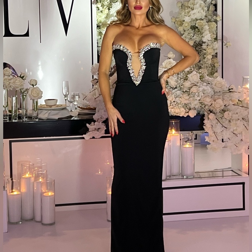 Pajtim Raci Gown with Sequin Neckline